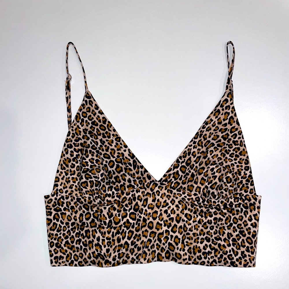 Zara cheetah print cropped top